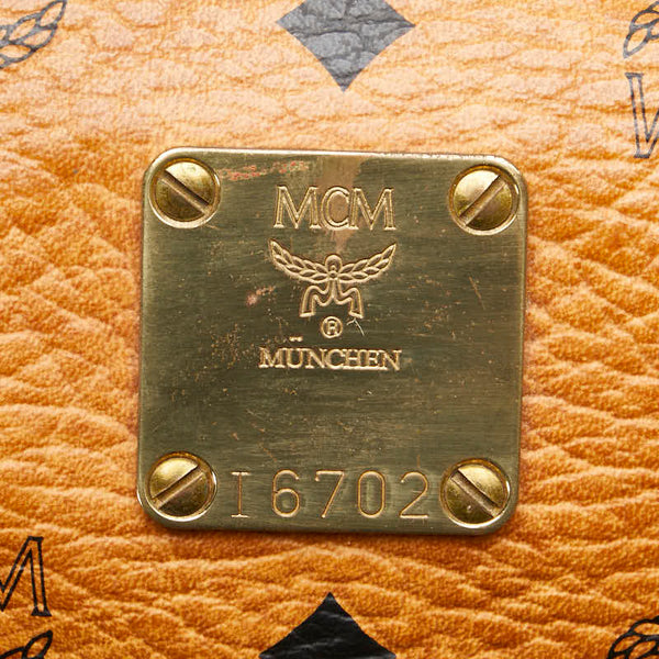 エム シー エム ヴィセトス ロゴグラム ハンドバッグ ブラウン PVC レザー レディース MCM 【中古】