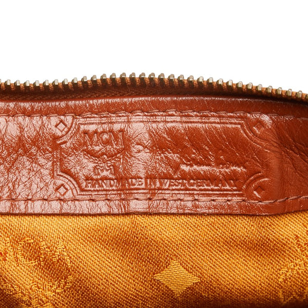 エム シー エム ヴィセトス ロゴグラム ハンドバッグ ブラウン PVC レザー レディース MCM 【中古】