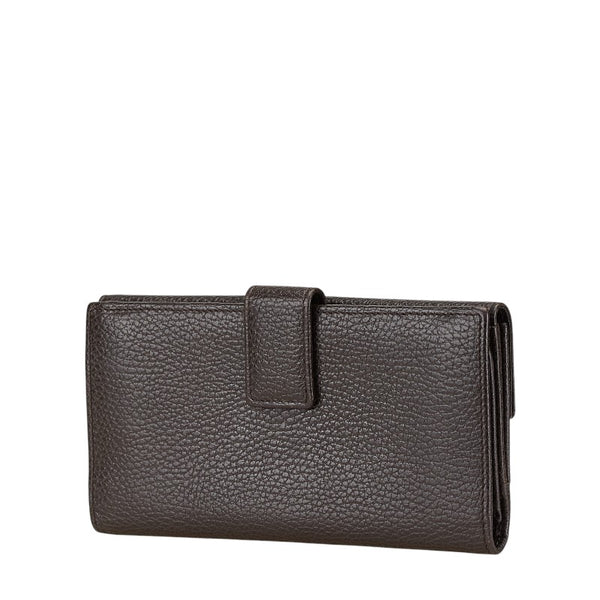 グッチ 二つ折り財布 231835 ブラウン レザー レディース GUCCI 【中古】