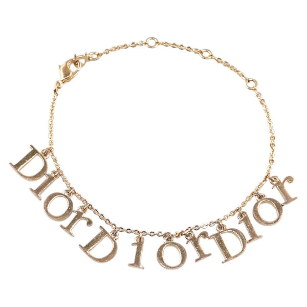 ディオール ロゴ ブレスレット ゴールド メッキ レディース Dior 【中古】