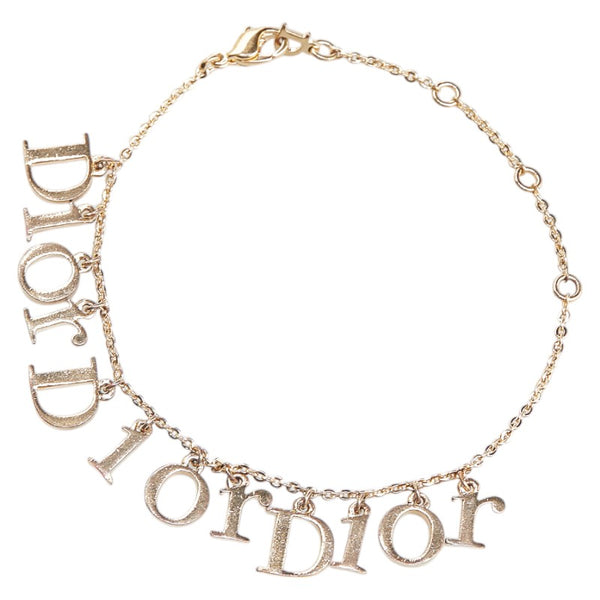 ディオール ロゴ ブレスレット ゴールド メッキ レディース Dior 【中古】