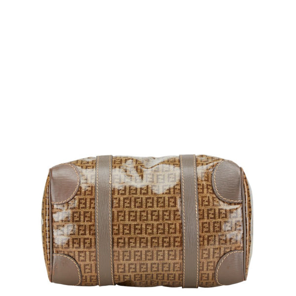 フェンディ ズッカ ハンドバッグ ミニボストンバッグ ブラウン エナメル レザー レディース FENDI 【中古】