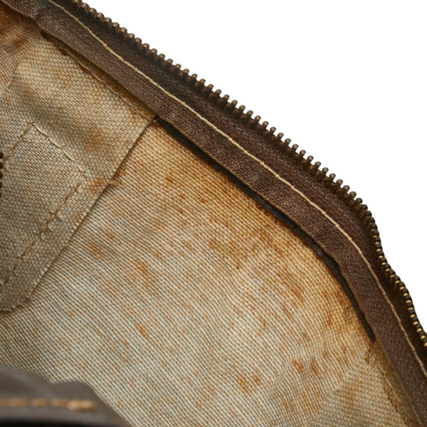 フェンディ ズッカ ハンドバッグ ミニボストンバッグ ブラウン エナメル レザー レディース FENDI 【中古】