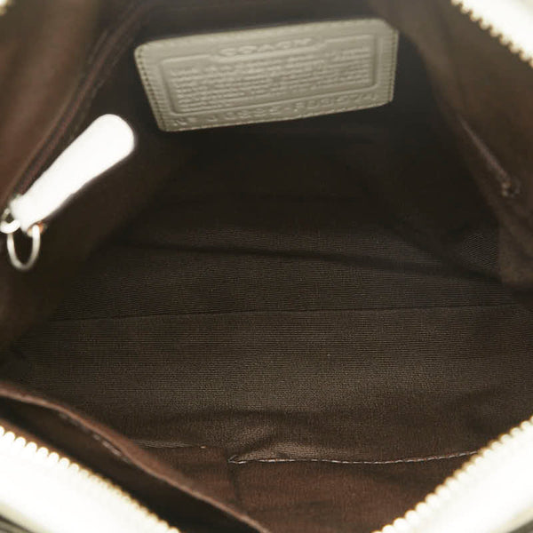 コーチ シグネチャー ハンドバッグ トートバッグ F03574 ベージュ ホワイト キャンバス レザー レディース COACH 【中古】