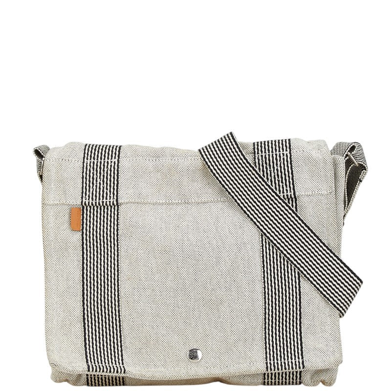 エルメス フールトゥ バサスPM 斜め掛け ショルダーバッグ グレー ブラック キャンバス レディース HERMES 【中古】