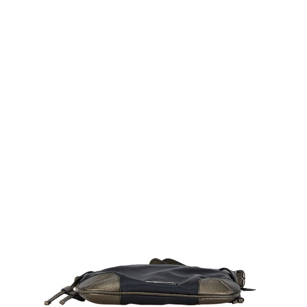 バーバリー 斜め掛け ショルダーバッグ ブラック カーキ ナイロン レザー レディース BURBERRY 【中古】