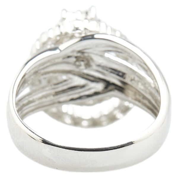 Pt900 プラチナ ダイヤ1.00ct 花 フラワー モチーフ ラウンド サークル スイング リング 指輪 レディース 11.5号 【中古】