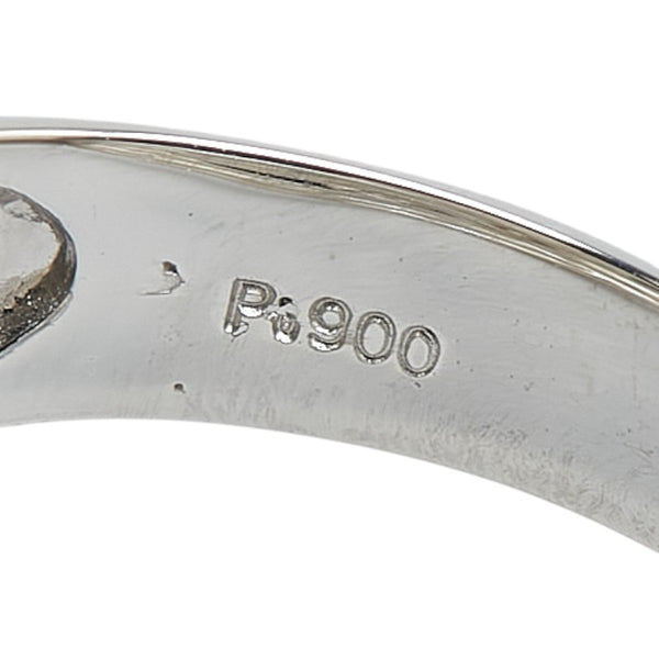 Pt900 プラチナ ダイヤ1.00ct 花 フラワー モチーフ ラウンド サークル スイング リング 指輪 レディース 11.5号 【中古】