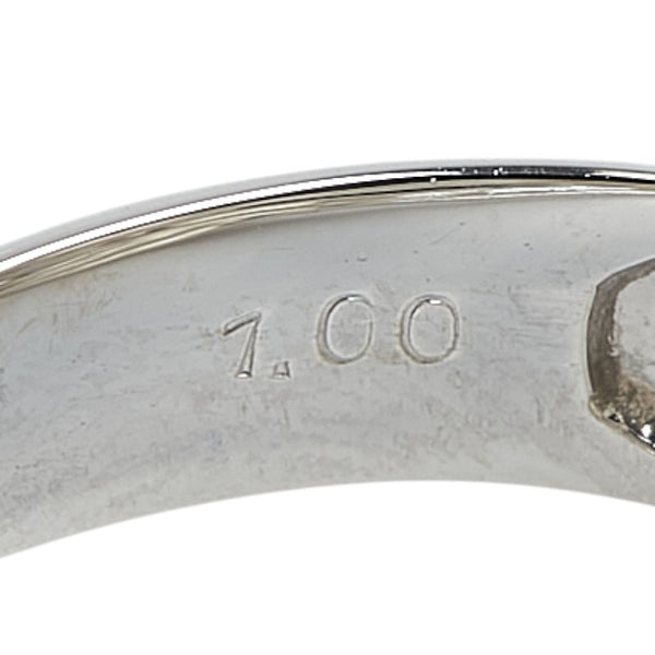 Pt900 プラチナ ダイヤ1.00ct 花 フラワー モチーフ ラウンド サークル スイング リング 指輪 レディース 11.5号 【中古】