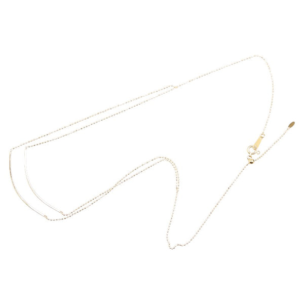 K18YG イエローゴールド 2連 プレート ネックレス レディース 【中古】