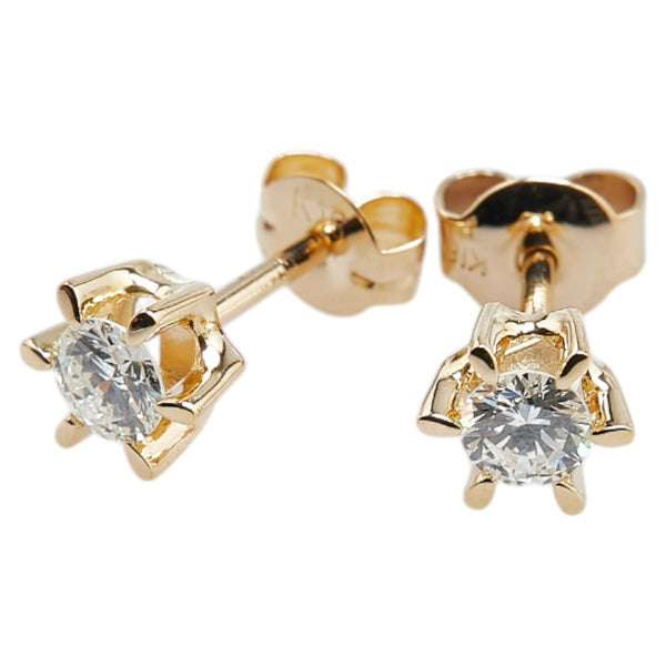 K18YG イエローゴールド ダイヤ0.31ct スタッド ピアス レディース 【中古】