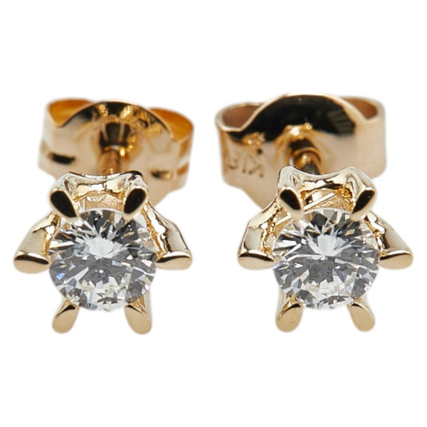 K18YG イエローゴールド ダイヤ0.31ct スタッド ピアス レディース 【中古】