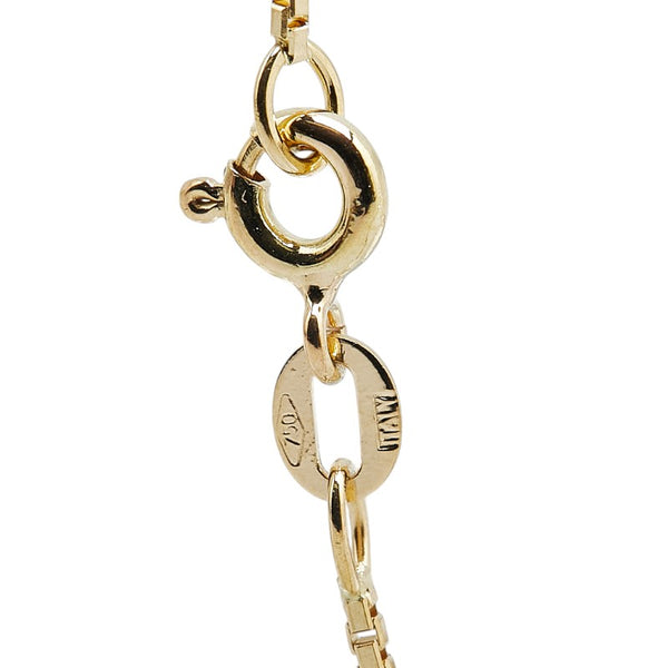 K18YG イエローゴールド ダイヤ0.45ct りんご アップル モチーフ ベネチアン チェーン ネックレス レディース 【中古】