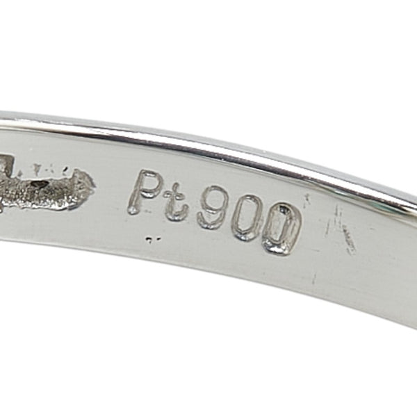 Pt900 プラチナ エメラルド0.47ct ダイヤ0.16ct リング 指輪 レディース 12号 【中古】