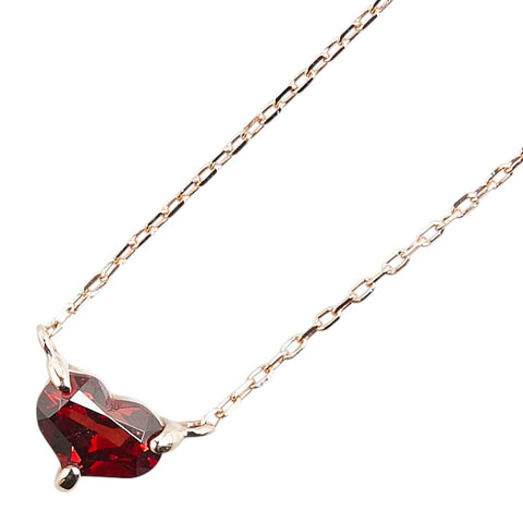 サマンサティアラ K10PG ピンクゴールド ガーネット ハート モチーフ プチ ネックレス  Samantha Tiara 【中古】