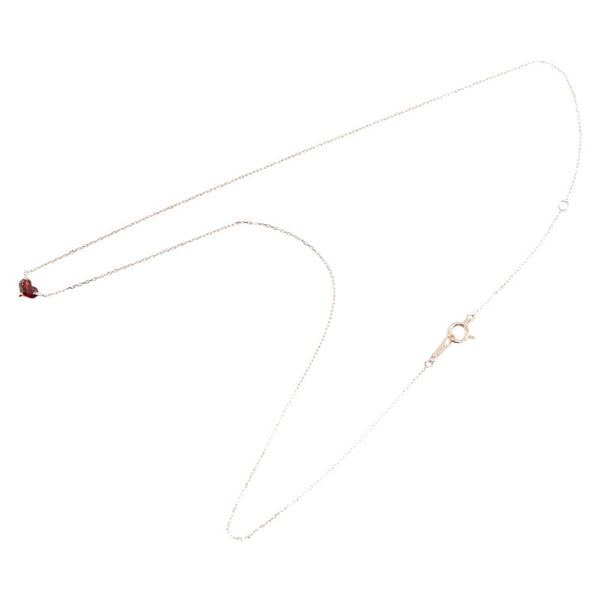 サマンサティアラ K10PG ピンクゴールド ガーネット ハート モチーフ プチ ネックレス  Samantha Tiara 【中古】