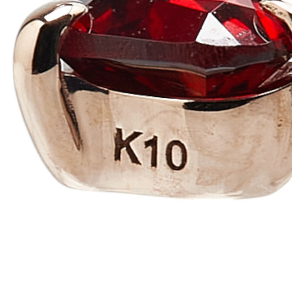 サマンサティアラ K10PG ピンクゴールド ガーネット ハート モチーフ プチ ネックレス  Samantha Tiara 【中古】