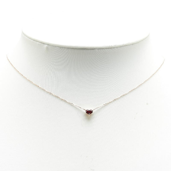 サマンサティアラ K10PG ピンクゴールド ガーネット ハート モチーフ プチ ネックレス  Samantha Tiara 【中古】