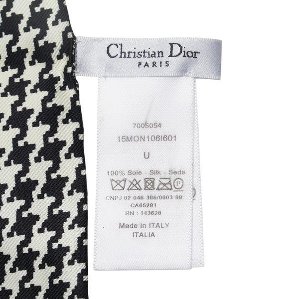 ディオール ツイリー ミッツァ 千鳥格子 スカーフ ブラック ホワイト シルク レディース Dior 【中古】