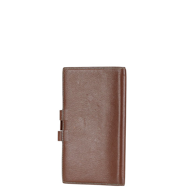 エルメス アジェンダ ヴィジョン 手帳カバー ブラウン ブルー レザー レディース HERMES 【中古】