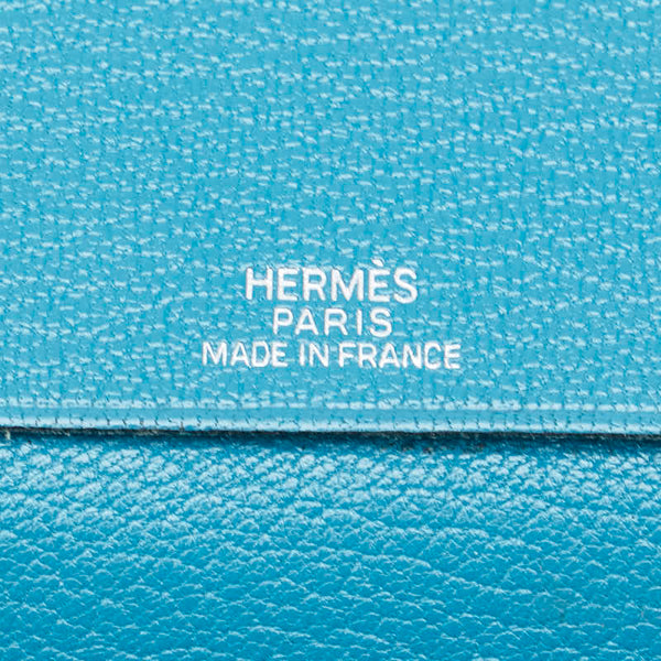 エルメス アジェンダ ヴィジョン 手帳カバー ブラウン ブルー レザー レディース HERMES 【中古】