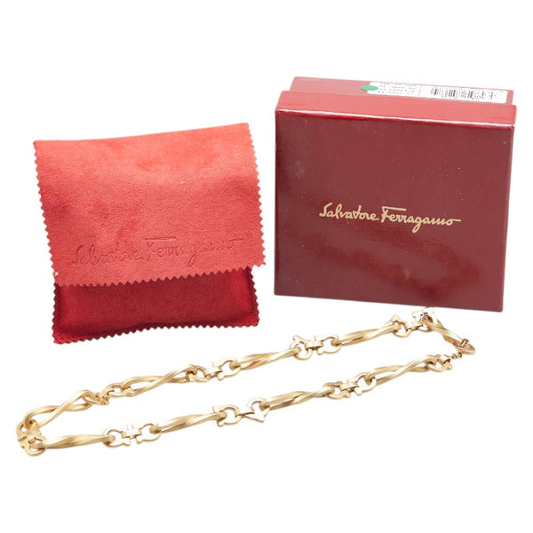 サルヴァトーレフェラガモ ガンチーニ チェーン ネックレス ゴールド メッキ レディース Salvatore Ferragamo 【中古】