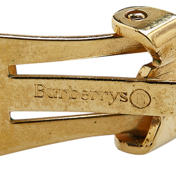 バーバリー ラインストーン イヤリング ゴールド モスグリーン メッキ レディース BURBERRY 【中古】