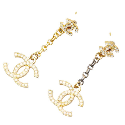 シャネル ココマーク ラインストーン ピアス ゴールド メッキ レディース CHANEL 【中古】