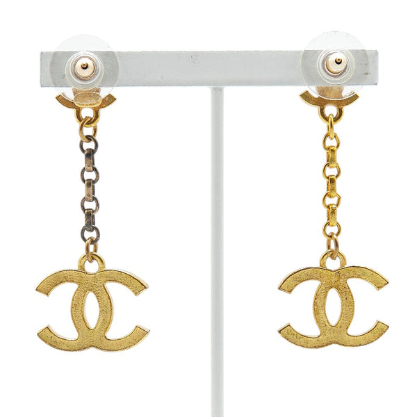 シャネル ココマーク ラインストーン ピアス ゴールド メッキ レディース CHANEL 【中古】