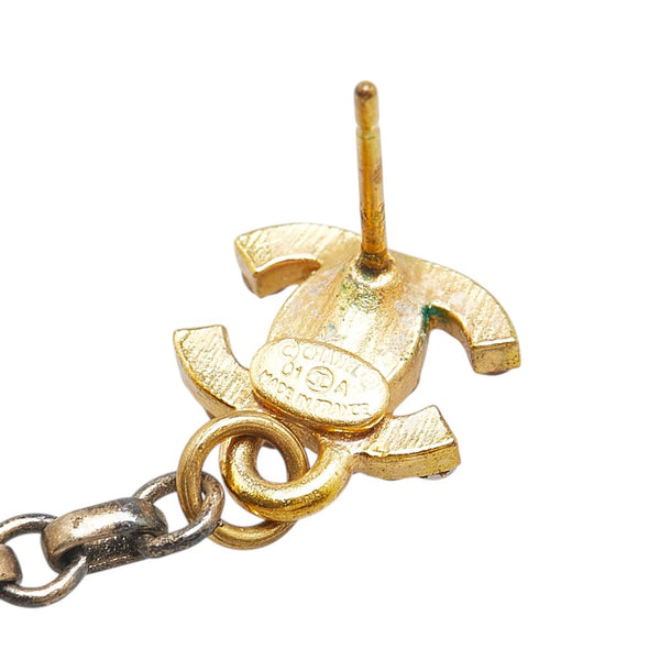 シャネル ココマーク ラインストーン ピアス ゴールド メッキ レディース CHANEL 【中古】