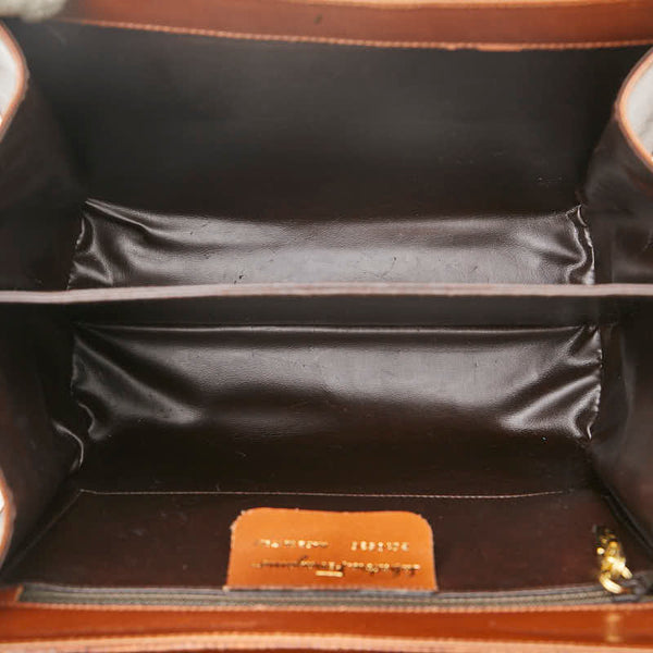 サルヴァトーレフェラガモ ガンチーニ ショルダーバッグ ハンドバッグ 2WAY E210536 ブラウン リザード レディース Salvatore Ferragamo 【中古】