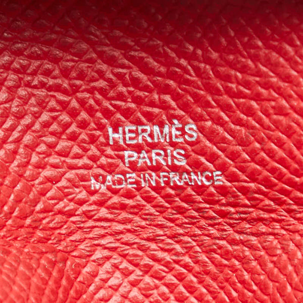 エルメス バスティア コインケース 小銭入れ ルージュカザック ヴォーエプソン レディース HERMES 【中古】
