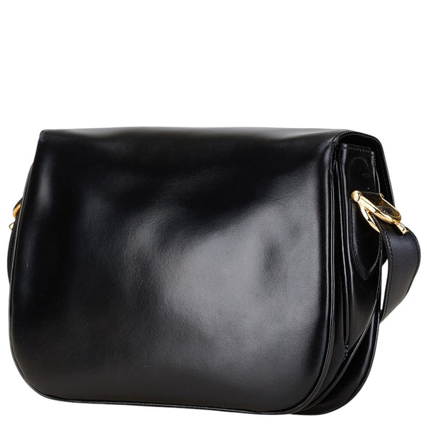 セリーヌ トリオンフ ショルダーバッグ ブラック レザー レディース CELINE 【中古】