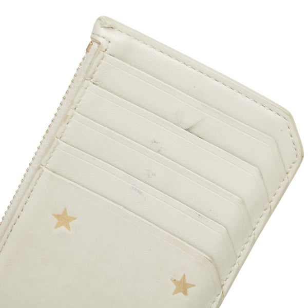 サンローラン フラグメント スター カードケース パスケース コインケース 458583 ホワイト レザー レディース SAINT LAURENT 【中古】