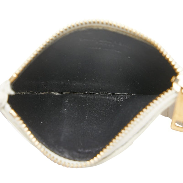 サンローラン フラグメント スター カードケース パスケース コインケース 458583 ホワイト レザー レディース SAINT LAURENT 【中古】