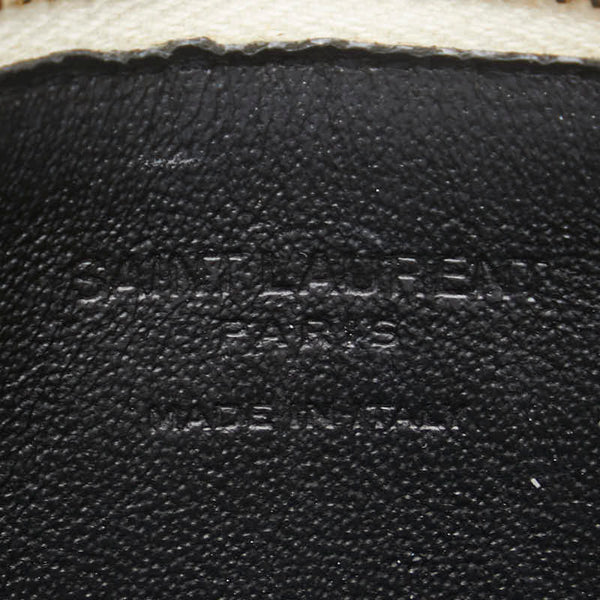 サンローラン フラグメント スター カードケース パスケース コインケース 458583 ホワイト レザー レディース SAINT LAURENT 【中古】