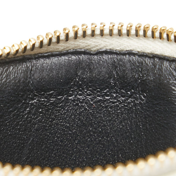 サンローラン フラグメント スター カードケース パスケース コインケース 458583 ホワイト レザー レディース SAINT LAURENT 【中古】