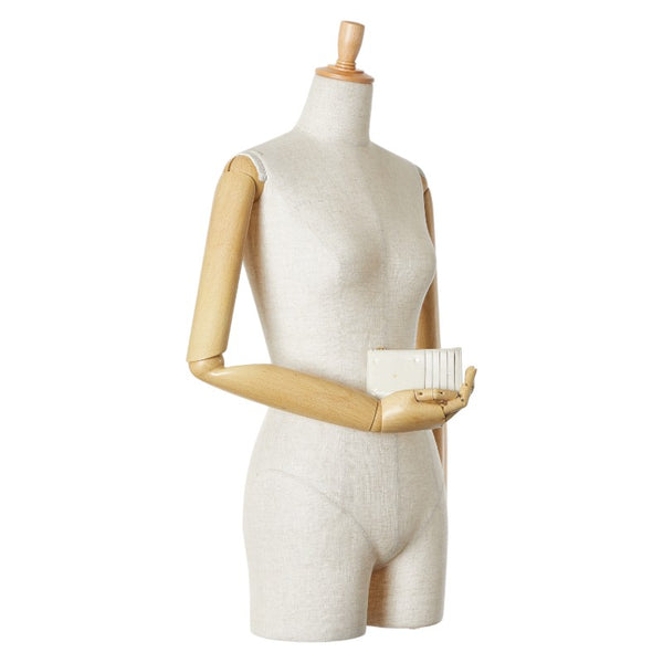 サンローラン フラグメント スター カードケース パスケース コインケース 458583 ホワイト レザー レディース SAINT LAURENT 【中古】