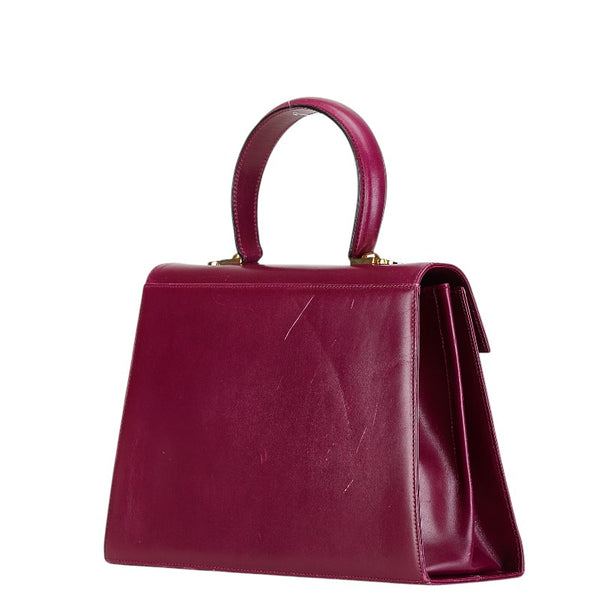 サルヴァトーレフェラガモ ガンチーニ ハンドバッグ ショルダーバッグ 2WAY O212181 パープル レザー レディース Salvatore Ferragamo 【中古】