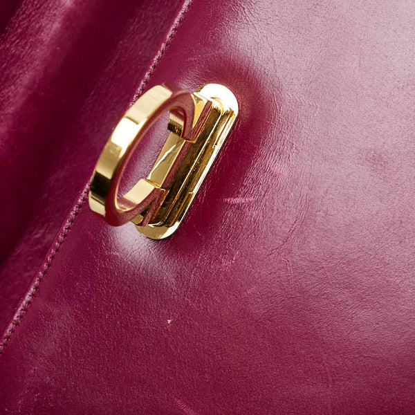 サルヴァトーレフェラガモ ガンチーニ ハンドバッグ ショルダーバッグ 2WAY O212181 パープル レザー レディース Salvatore Ferragamo 【中古】