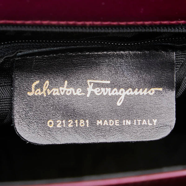サルヴァトーレフェラガモ ガンチーニ ハンドバッグ ショルダーバッグ 2WAY O212181 パープル レザー レディース Salvatore Ferragamo 【中古】