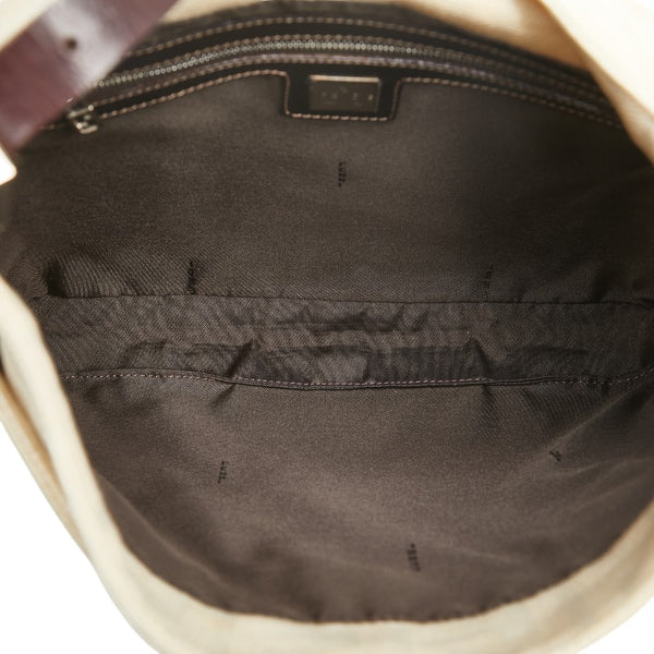 フェンディ ズッカ ワンショルダーバッグ 26727 ベージュ ブラウン キャンバス レザー レディース FENDI 【中古】