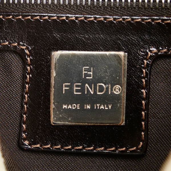 フェンディ ズッカ ワンショルダーバッグ 26727 ベージュ ブラウン キャンバス レザー レディース FENDI 【中古】