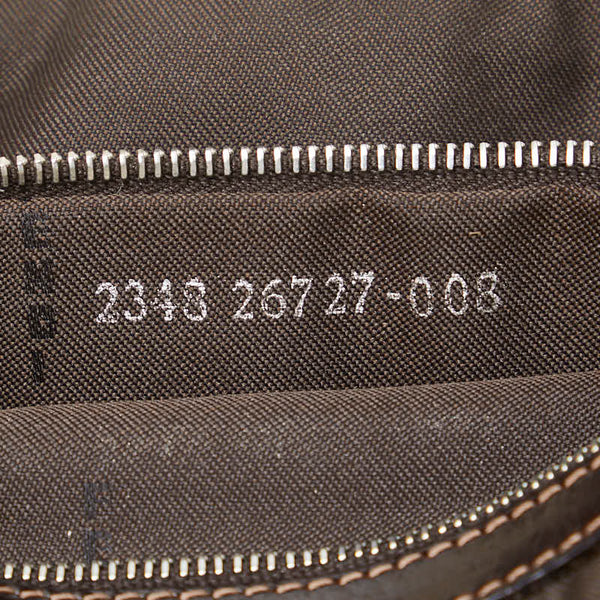 フェンディ ズッカ ワンショルダーバッグ 26727 ベージュ ブラウン キャンバス レザー レディース FENDI 【中古】