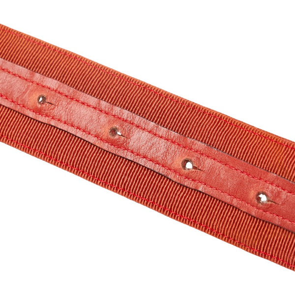 サルヴァトーレフェラガモ ヴァラリボン ベルト レッド ナイロン レディース Salvatore Ferragamo 【中古】