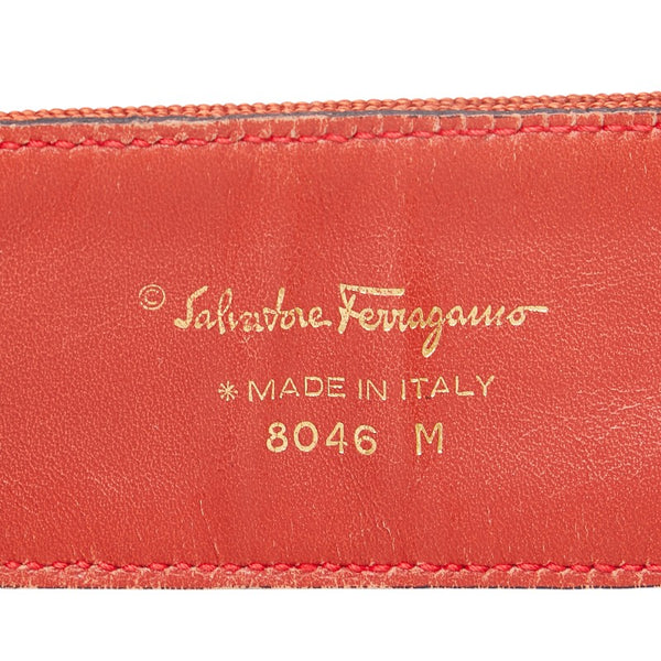 サルヴァトーレフェラガモ ヴァラリボン ベルト レッド ナイロン レディース Salvatore Ferragamo 【中古】
