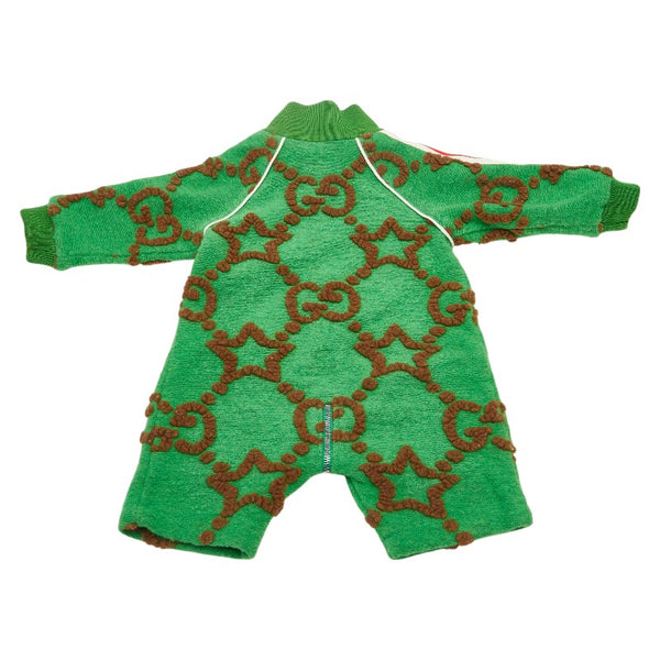 グッチ ジャンボGG ロンパース サイズ:3/6 グリーン ブラウン マルチカラー ポリエステル ウール レディース GUCCI 【中古】