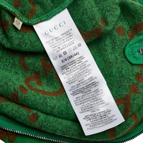 グッチ ジャンボGG ロンパース サイズ:3/6 グリーン ブラウン マルチカラー ポリエステル ウール レディース GUCCI 【中古】