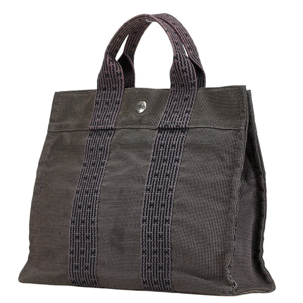 エルメス エールライン トートPM トートバッグ ハンドバッグ グレー キャンバス レディース HERMES 【中古】