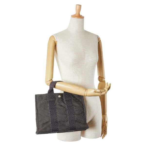 エルメス エールライン トートPM トートバッグ ハンドバッグ グレー キャンバス レディース HERMES 【中古】